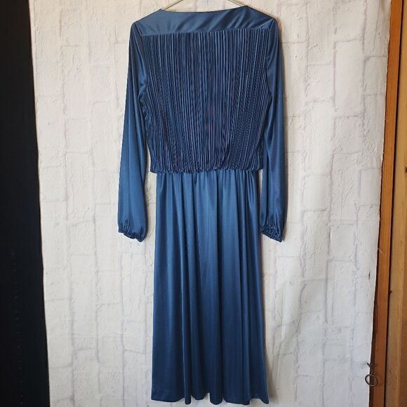 VINTAGE 1970s LIZ ROBERTS Midi Dress 10 - Picture 7 of 8